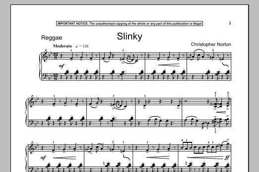 Christopher Norton Slinky Sheet Music Notes & Chords for Piano - Download or Print PDF