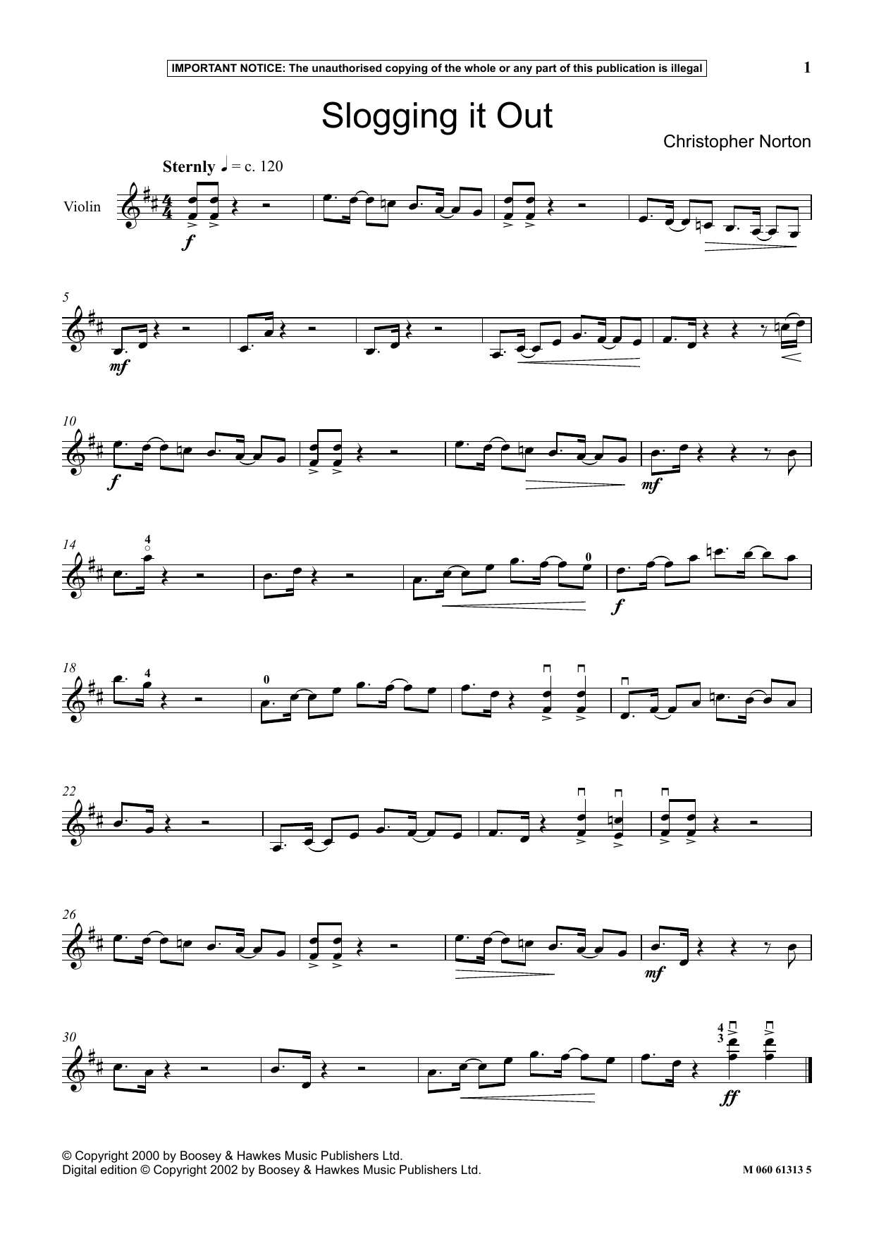 Christopher Norton Slogging It Out Sheet Music Notes & Chords for Instrumental Solo - Download or Print PDF