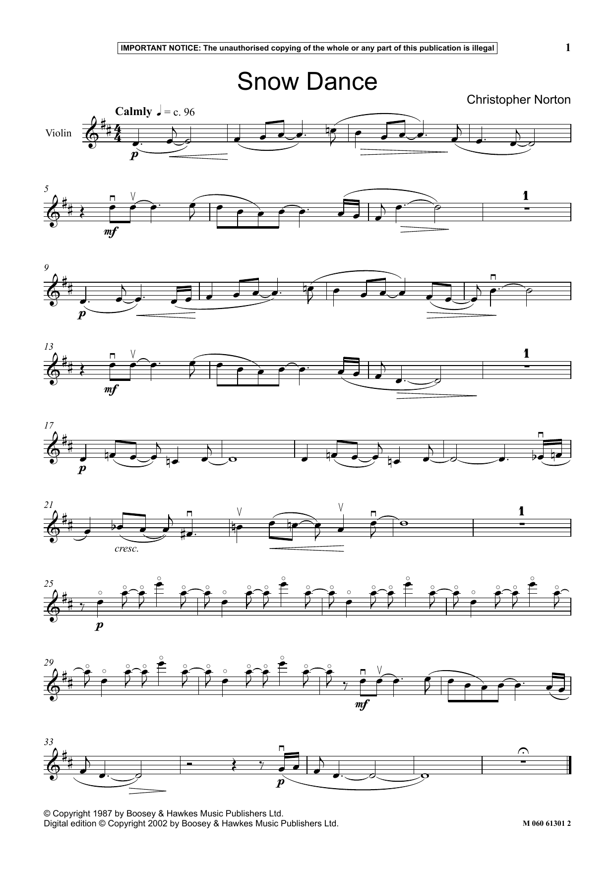 Christopher Norton Snow Dance Sheet Music Notes & Chords for Instrumental Solo - Download or Print PDF