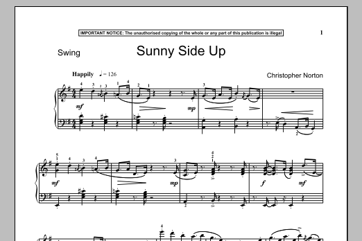 Christopher Norton Sunny Side Up Sheet Music Notes & Chords for Piano - Download or Print PDF