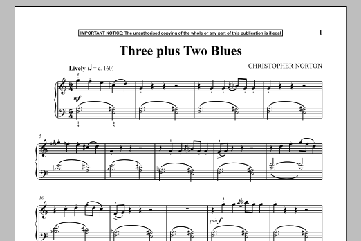 Christopher Norton Three Plus Two Blues Sheet Music Notes & Chords for Piano - Download or Print PDF
