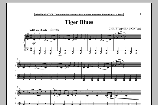 Christopher Norton Tiger Blues Sheet Music Notes & Chords for Piano - Download or Print PDF