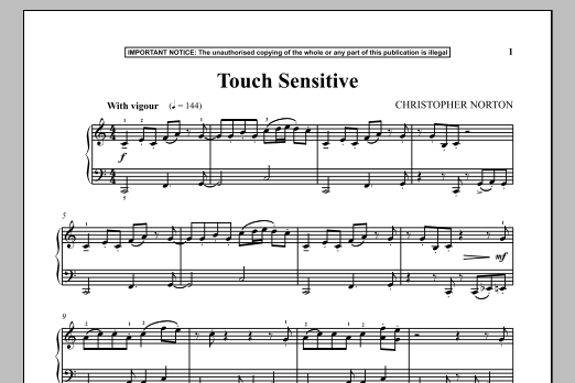 Christopher Norton Touch Sensitive Sheet Music Notes & Chords for Piano - Download or Print PDF
