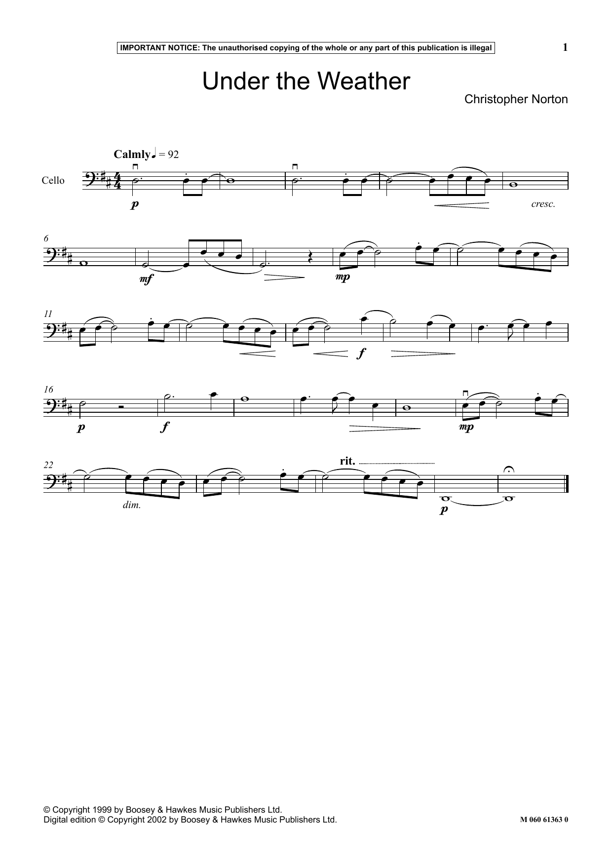 Christopher Norton Under The Weather Sheet Music Notes & Chords for Instrumental Solo - Download or Print PDF