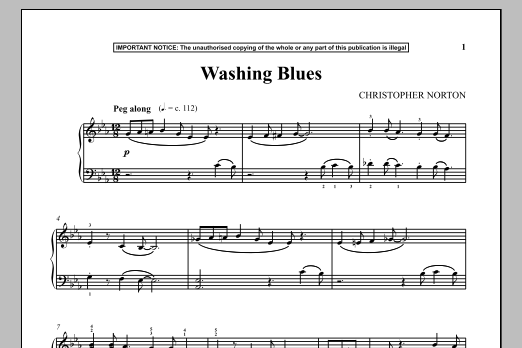 Christopher Norton Washing Blues Sheet Music Notes & Chords for Piano - Download or Print PDF