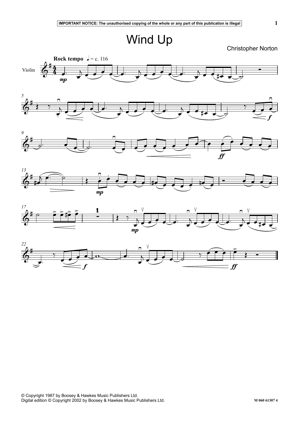 Christopher Norton Wind Up Sheet Music Notes & Chords for Instrumental Solo - Download or Print PDF