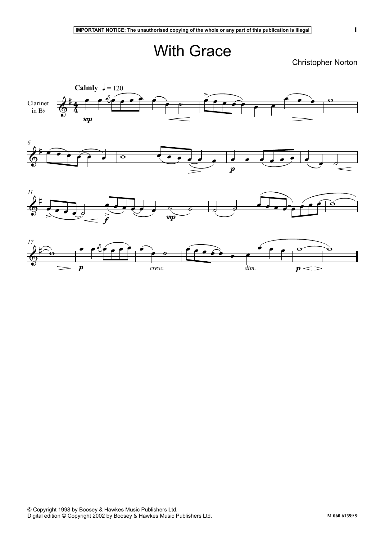 Christopher Norton With Grace Sheet Music Notes & Chords for Instrumental Solo - Download or Print PDF
