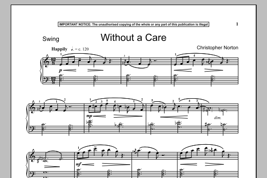 Christopher Norton Without A Care Sheet Music Notes & Chords for Piano - Download or Print PDF