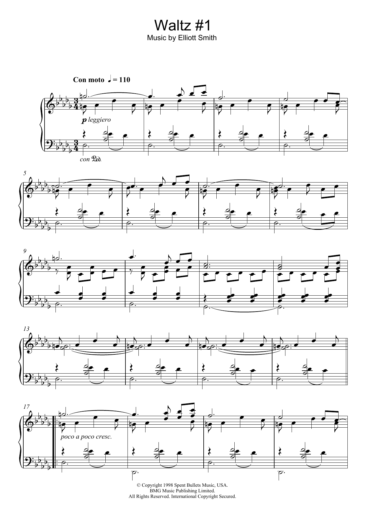 Christopher O'Riley Waltz #1 Sheet Music Notes & Chords for Piano - Download or Print PDF