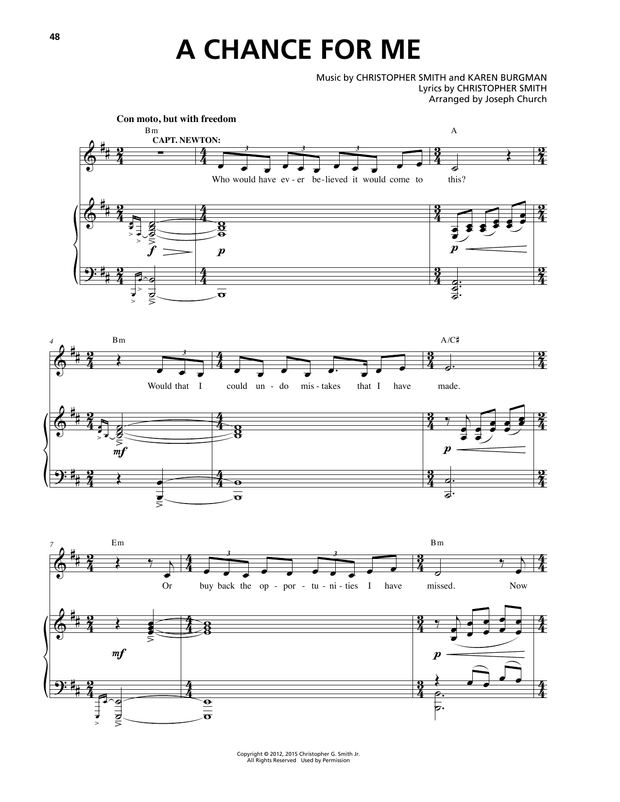 Christopher Smith A Chance For Me Sheet Music Notes & Chords for Piano & Vocal - Download or Print PDF