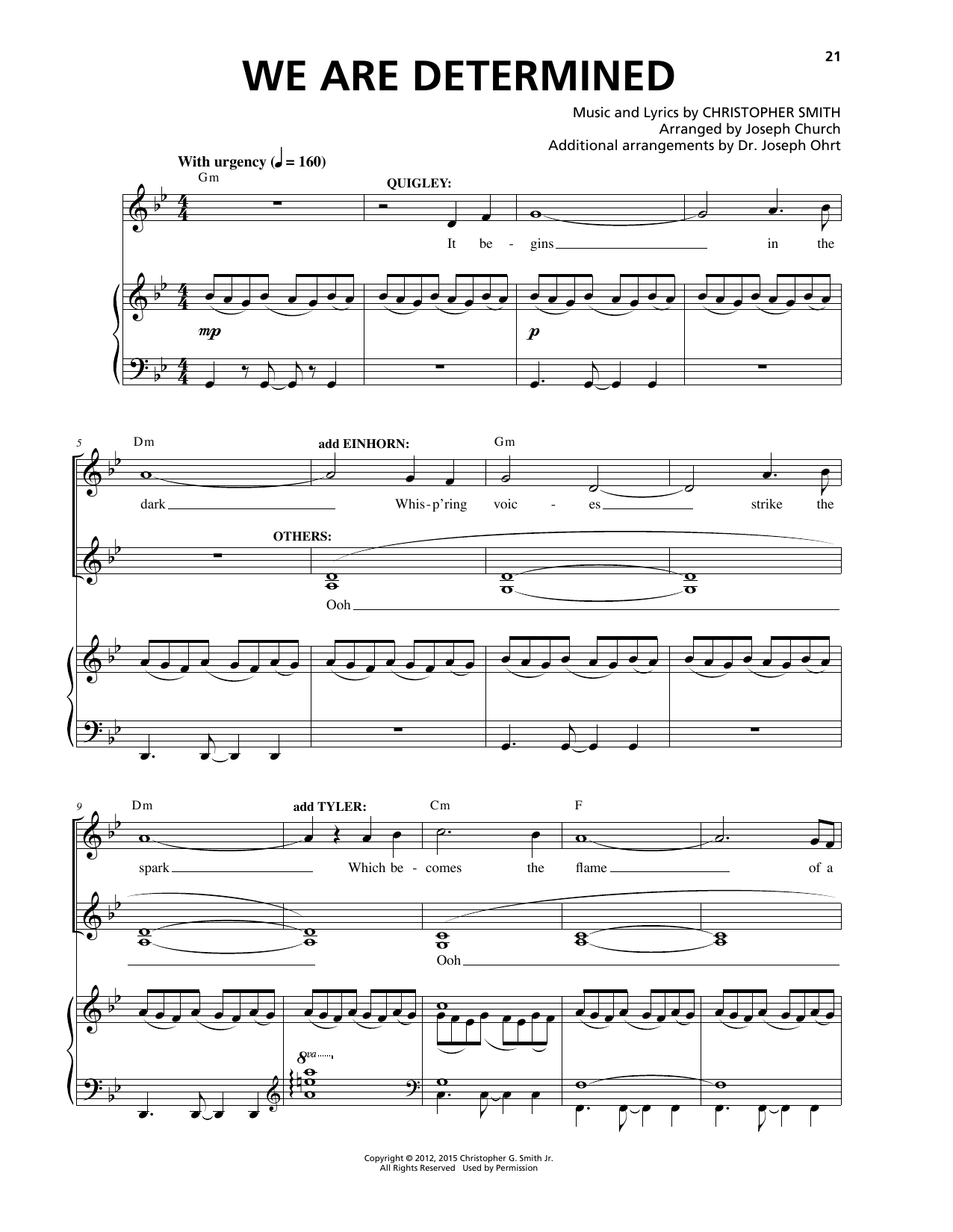 Christopher Smith We Are Determined Sheet Music Notes & Chords for Piano & Vocal - Download or Print PDF