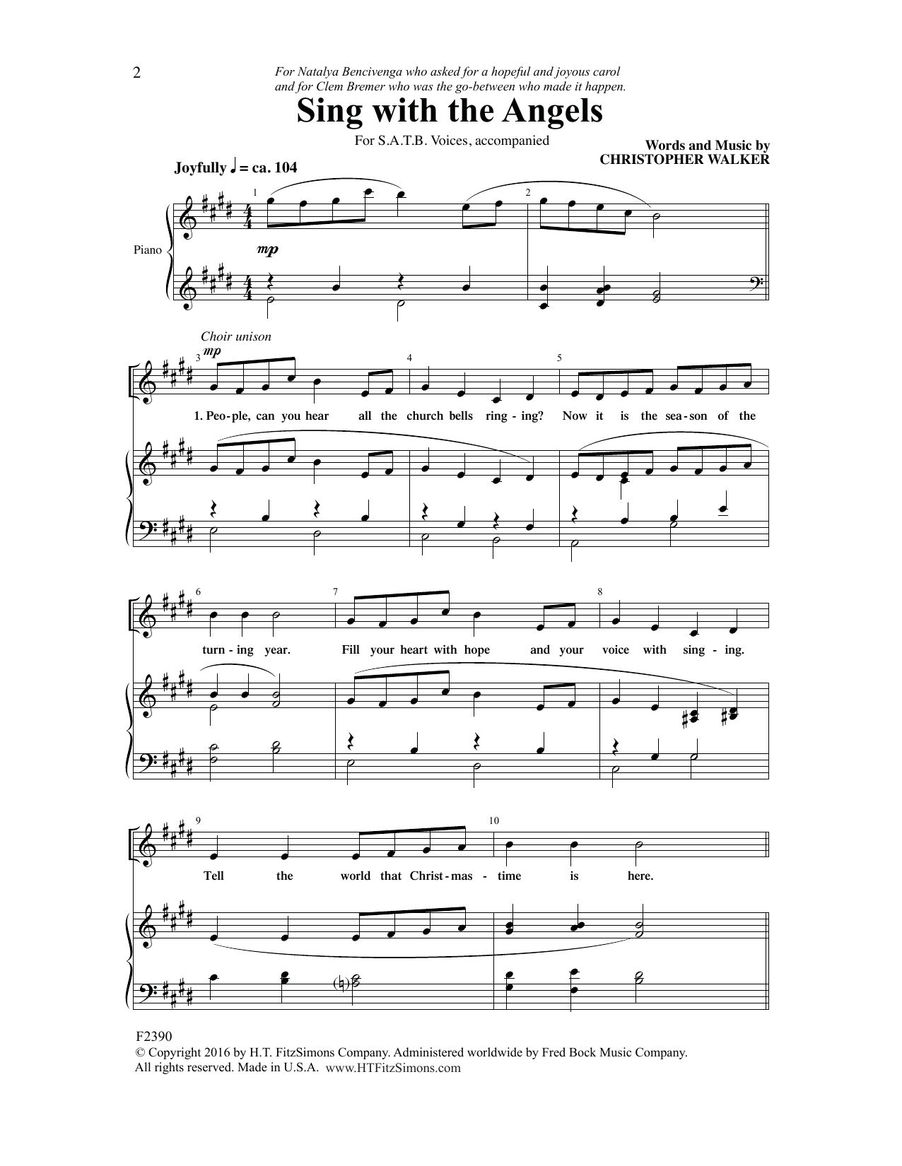 Christopher Walker Sing with the Angels Sheet Music Notes & Chords for Choral - Download or Print PDF
