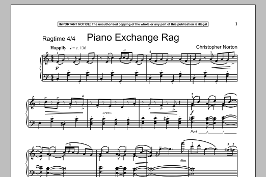 Piano Exchange Rag sheet music