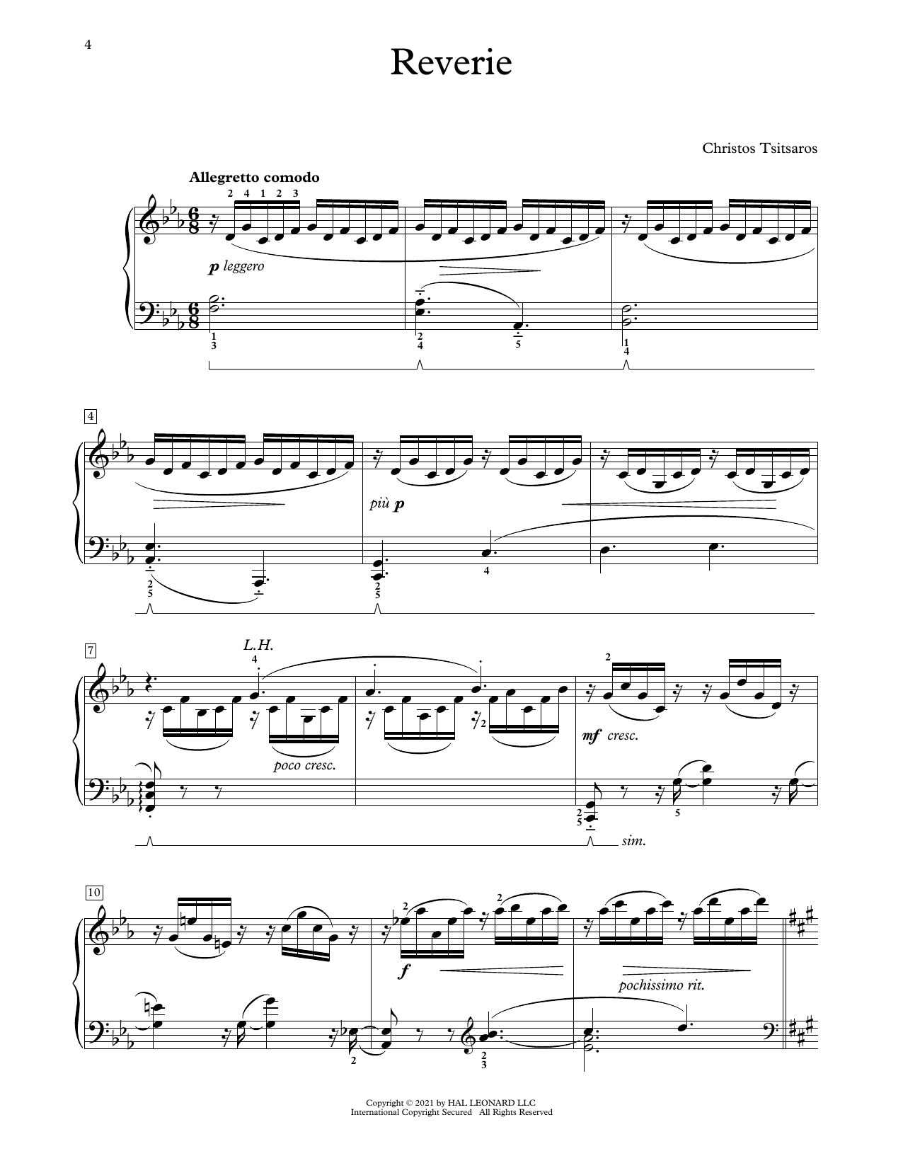 Christos Tsitsaros Reverie Sheet Music Notes & Chords for Educational Piano - Download or Print PDF