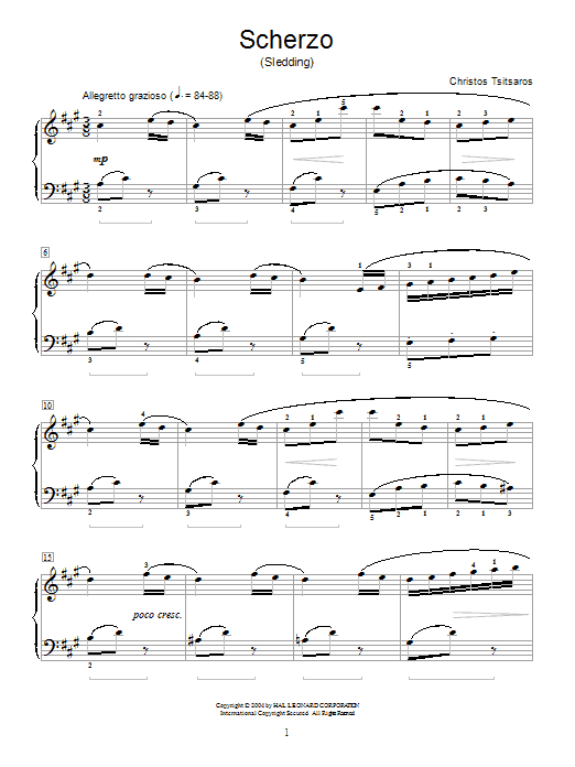 Christos Tsitsaros Scherzo (Sledding) Sheet Music Notes & Chords for Educational Piano - Download or Print PDF