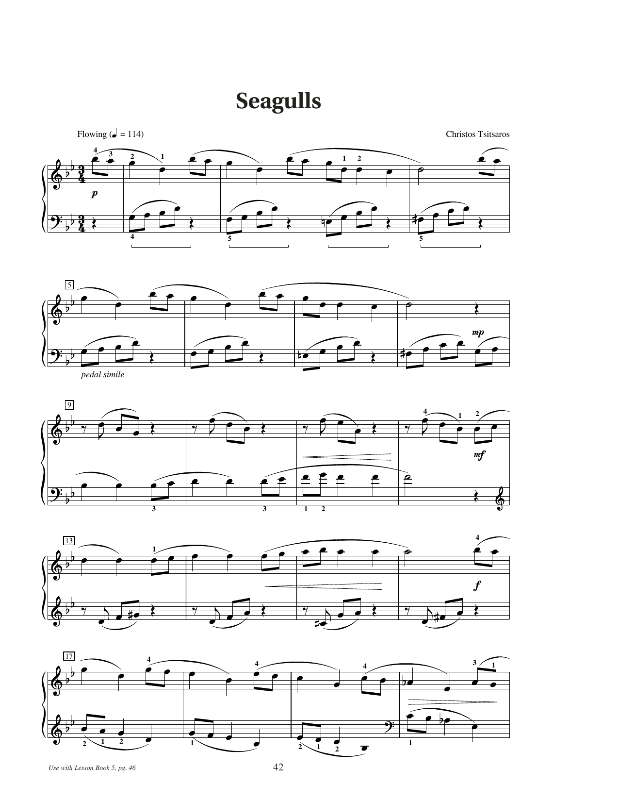 Christos Tsitsaros Seagulls Sheet Music Notes & Chords for Educational Piano - Download or Print PDF Christos Tsitsaros Seagulls Sheet Music Notes & Chords for Educational Piano - Download or Print PDF