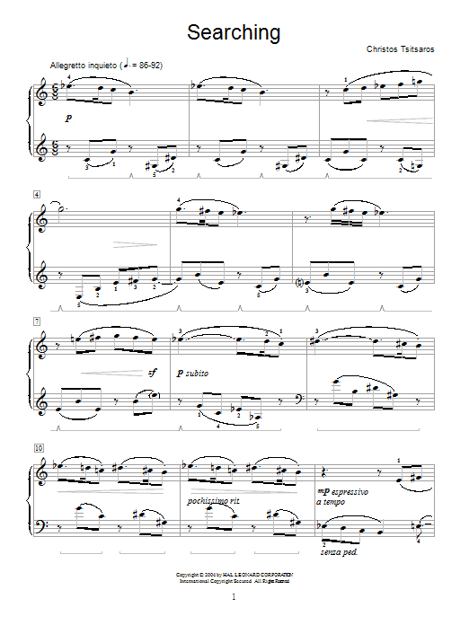 Christos Tsitsaros Searching Sheet Music Notes & Chords for Educational Piano - Download or Print PDF