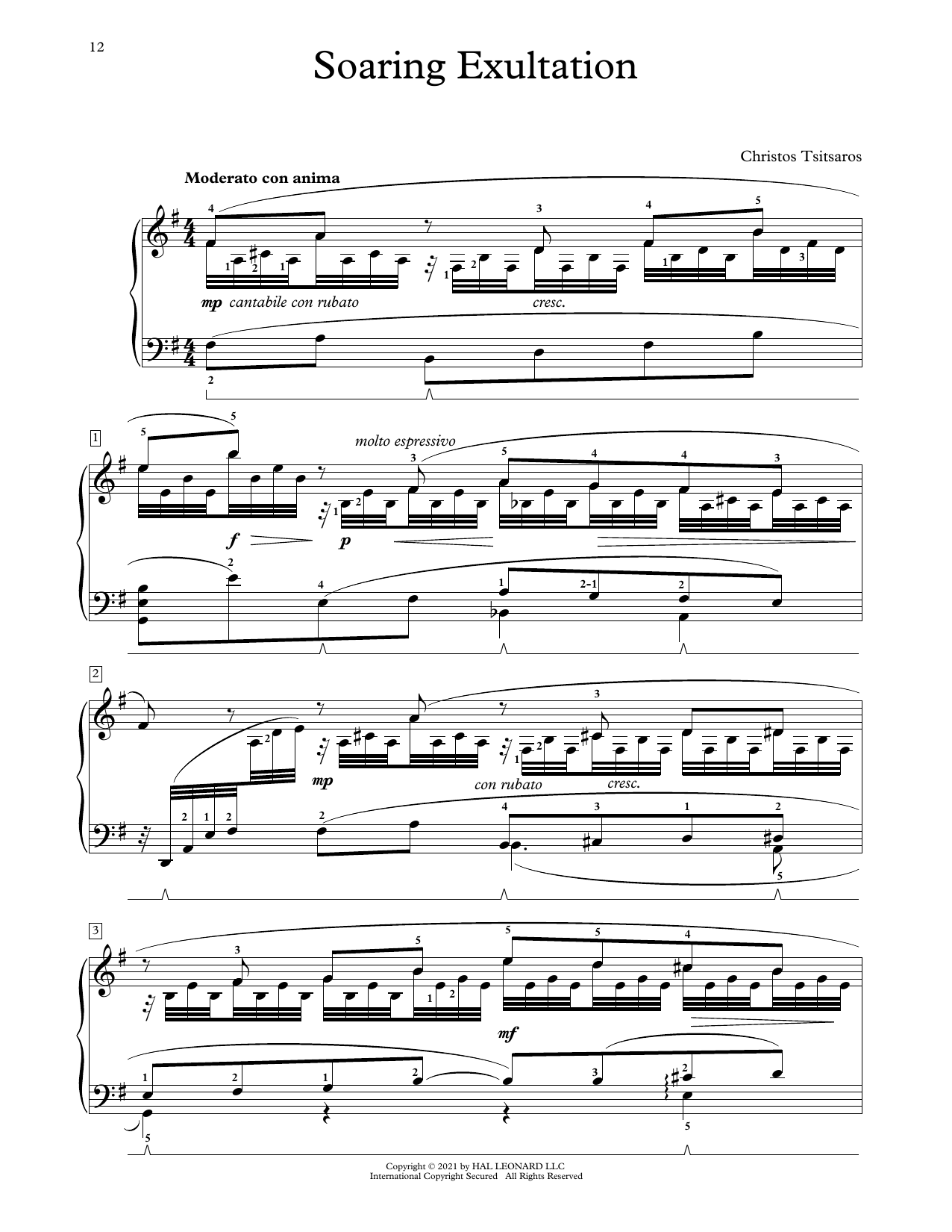 Christos Tsitsaros Soaring Exultation Sheet Music Notes & Chords for Educational Piano - Download or Print PDF
