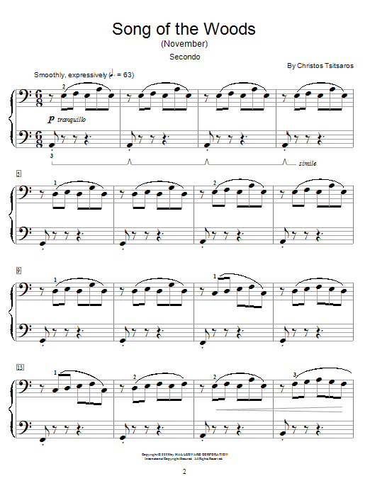 Song Of The Woods (November) sheet music