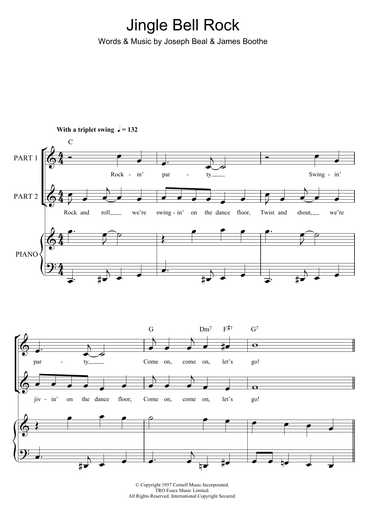 Chubby Checker Jingle Bell Rock Sheet Music Notes & Chords for Lyrics & Chords - Download or Print PDF