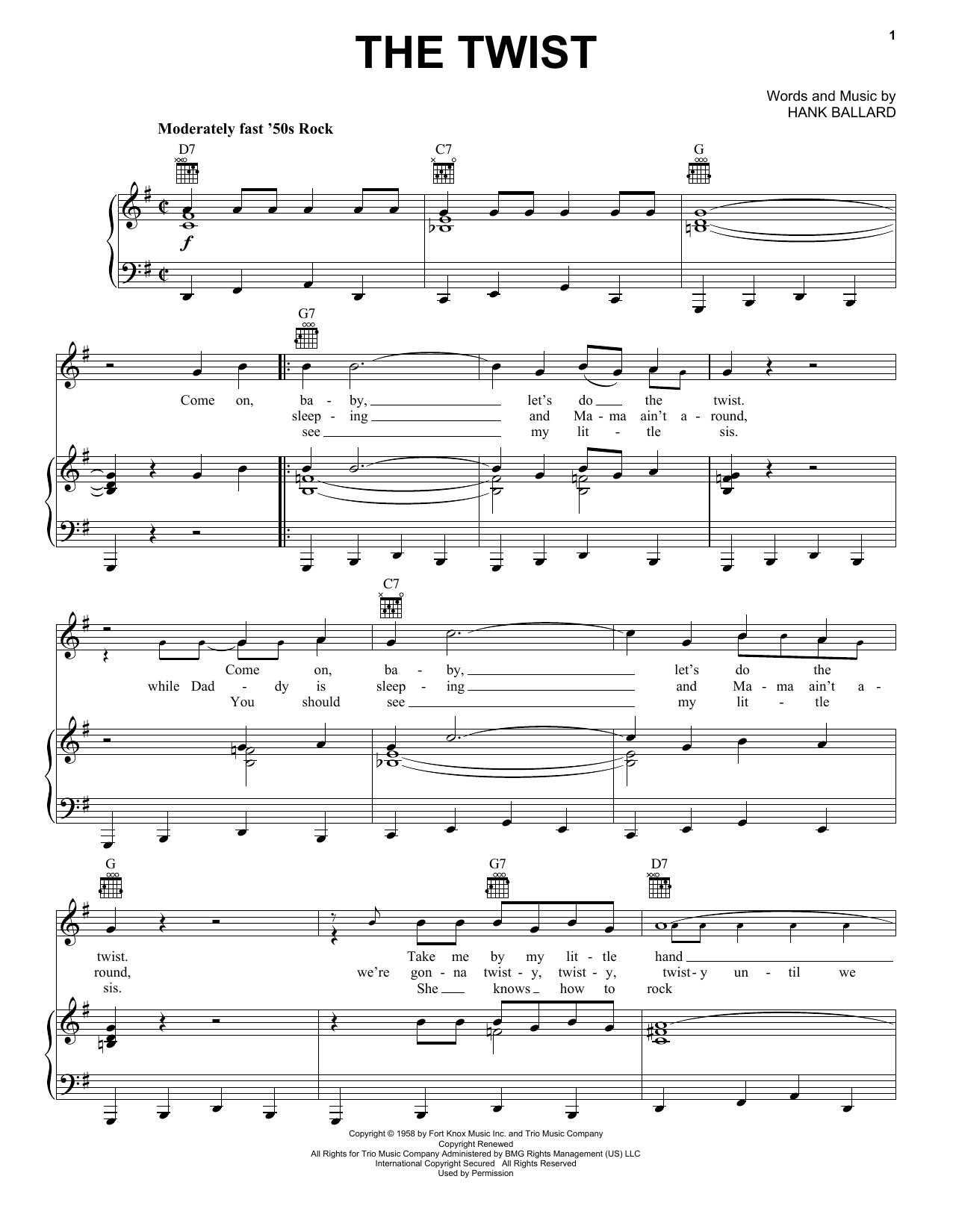 Chubby Checker The Twist Sheet Music Notes & Chords for Clarinet - Download or Print PDF
