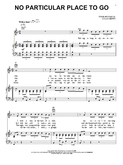 Chuck Berry No Particular Place To Go Sheet Music Notes & Chords for Bass Guitar Tab - Download or Print PDF