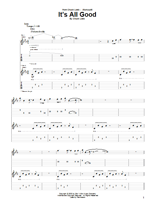 Chuck Loeb It's All Good Sheet Music Notes & Chords for Guitar Tab - Download or Print PDF