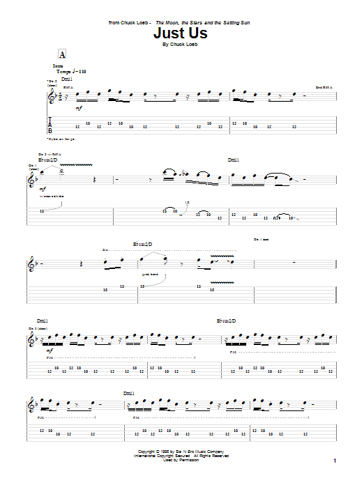 Chuck Loeb Just Us Sheet Music Notes & Chords for Guitar Tab - Download or Print PDF