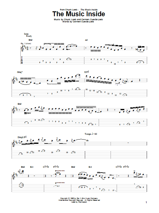 Chuck Loeb The Music Inside Sheet Music Notes & Chords for Guitar Tab - Download or Print PDF