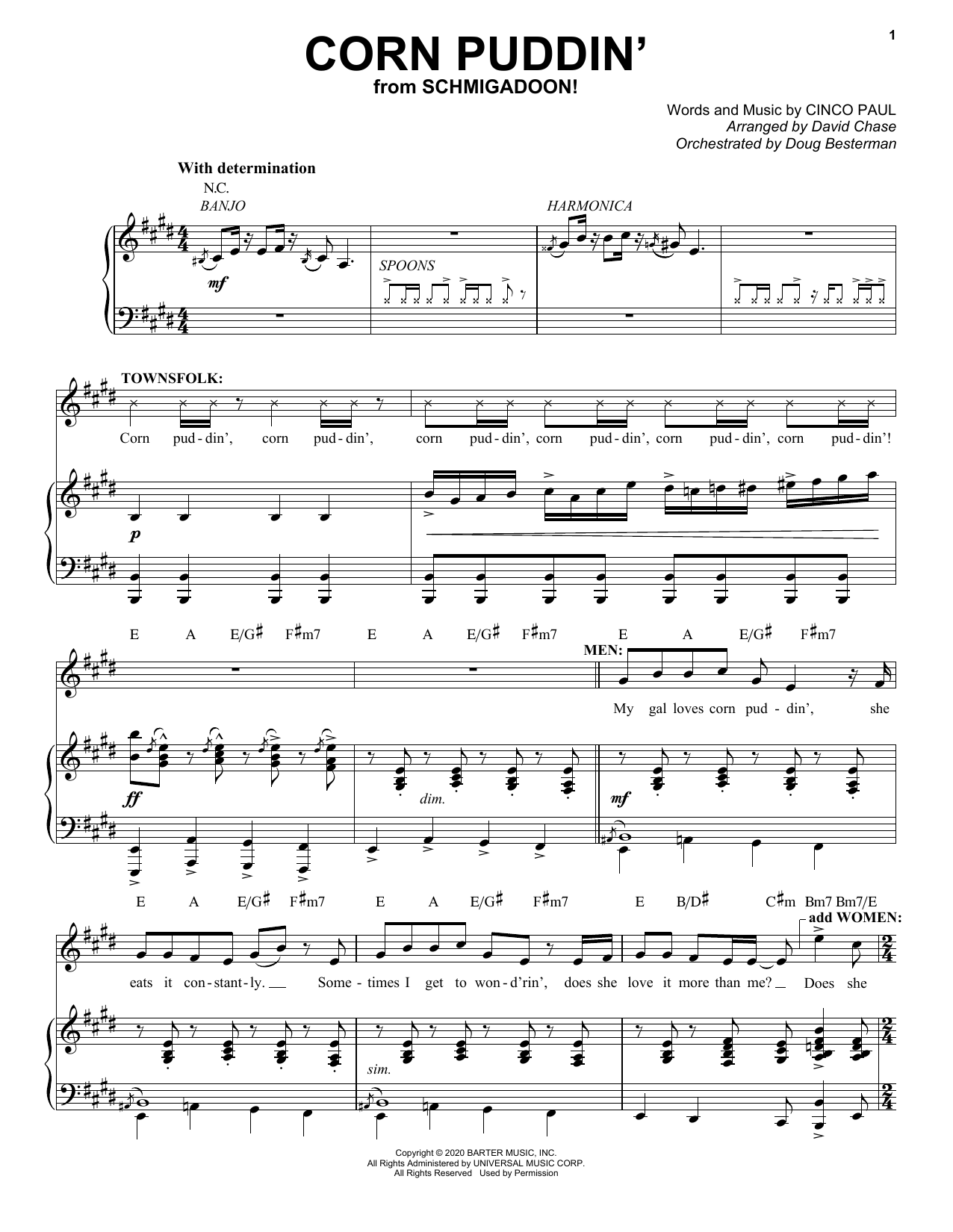 Cinco Paul Corn Puddin' (from Schmigadoon!) Sheet Music Notes & Chords for Piano & Vocal - Download or Print PDF