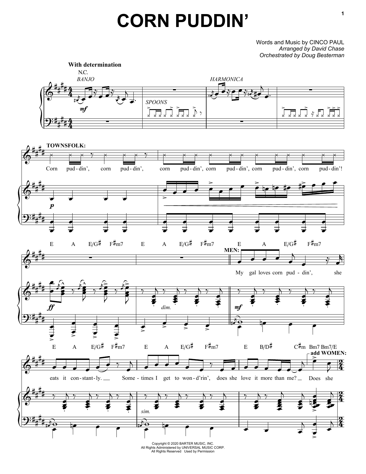 Cinco Paul Corn Puddin' (from Schmigadoon!) Sheet Music Notes & Chords for Piano & Vocal - Download or Print PDF