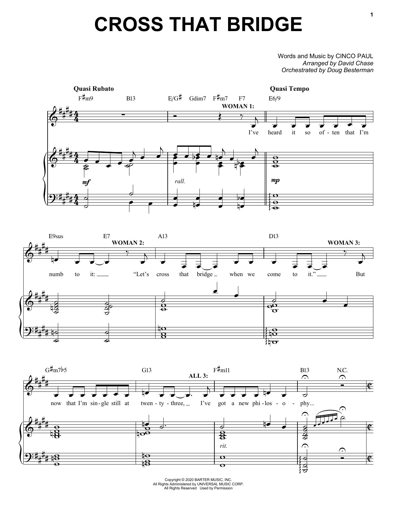 Cinco Paul Cross That Bridge (from Schmigadoon!) Sheet Music Notes & Chords for Piano & Vocal - Download or Print PDF