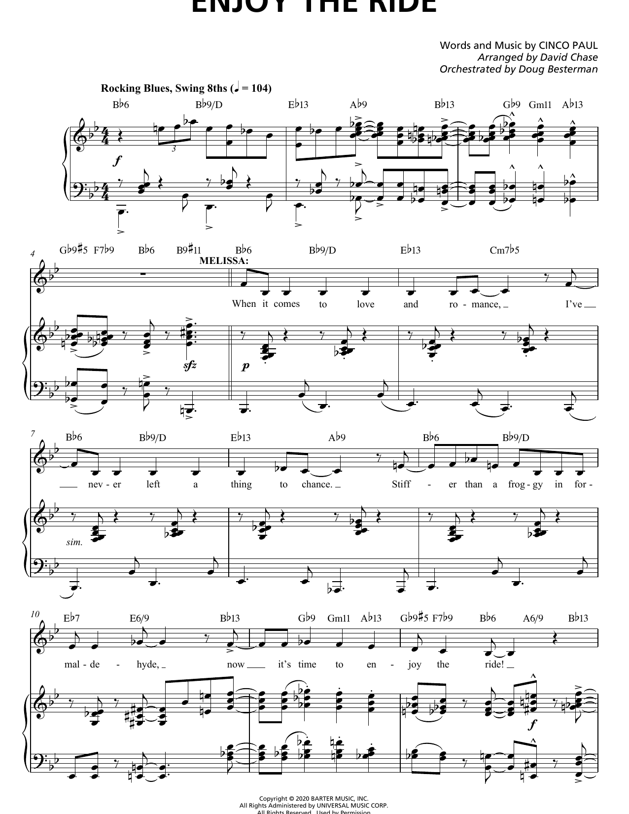 Cinco Paul Enjoy The Ride (from Schmigadoon!) Sheet Music Notes & Chords for Piano & Vocal - Download or Print PDF