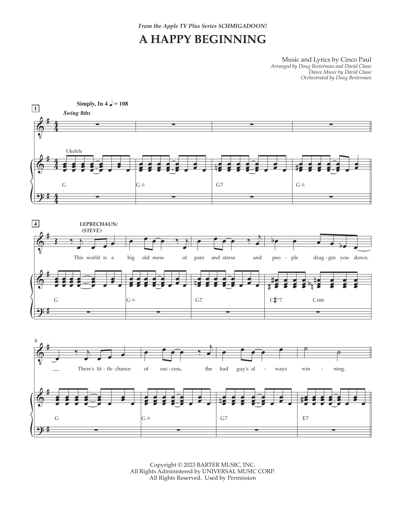 Cinco Paul Happy Beginning (from Schmigadoon! Season 2) Sheet Music Notes & Chords for Piano & Vocal - Download or Print PDF
