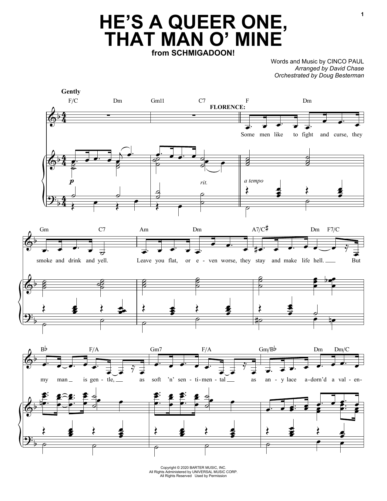 Cinco Paul He's A Queer One, That Man O' Mine (from Schmigadoon!) Sheet Music Notes & Chords for Piano & Vocal - Download or Print PDF