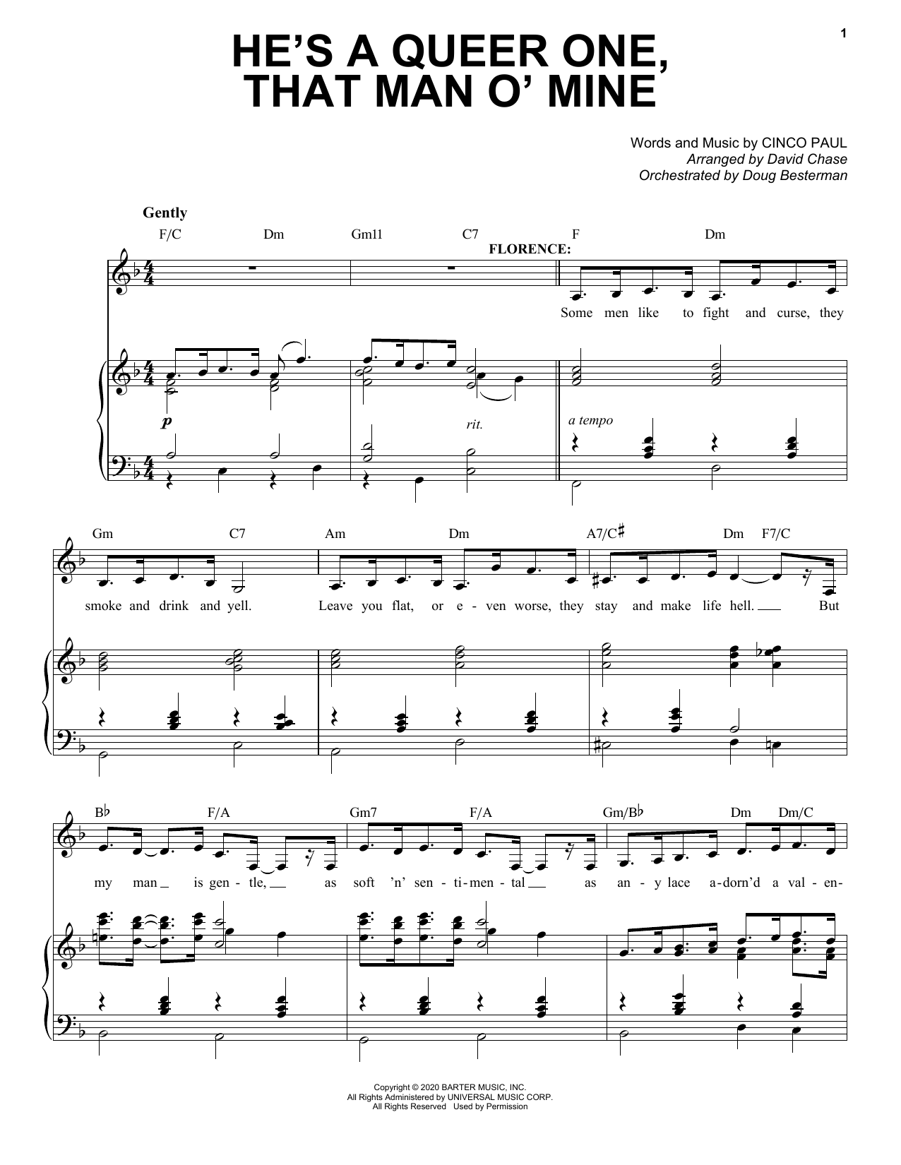 Cinco Paul He's A Queer One, That Man O' Mine (from Schmigadoon!) Sheet Music Notes & Chords for Piano & Vocal - Download or Print PDF