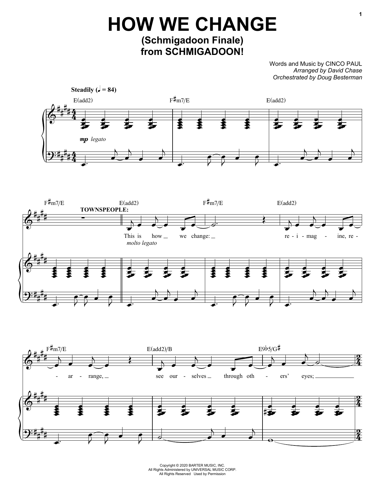 Cinco Paul How We Change / Finale (from Schmigadoon!) Sheet Music Notes & Chords for Piano & Vocal - Download or Print PDF