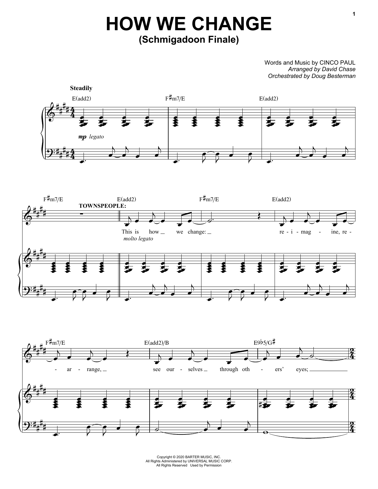 Cinco Paul How We Change / Finale (from Schmigadoon!) Sheet Music Notes & Chords for Piano & Vocal - Download or Print PDF