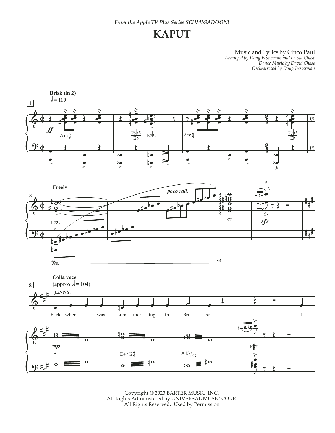 Cinco Paul Kaput (from Schmigadoon! Season 2) Sheet Music Notes & Chords for Piano & Vocal - Download or Print PDF