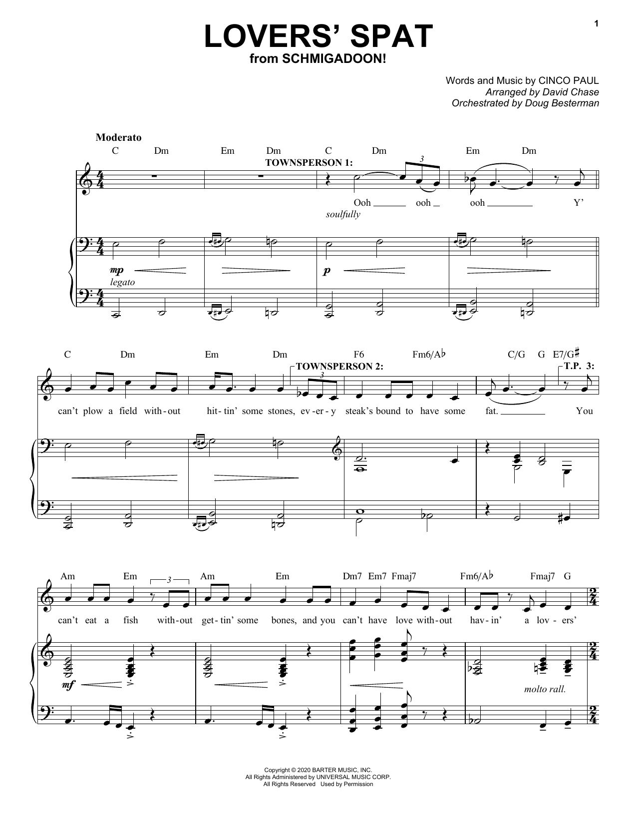 Cinco Paul Lover's Spat (from Schmigadoon!) Sheet Music Notes & Chords for Piano & Vocal - Download or Print PDF