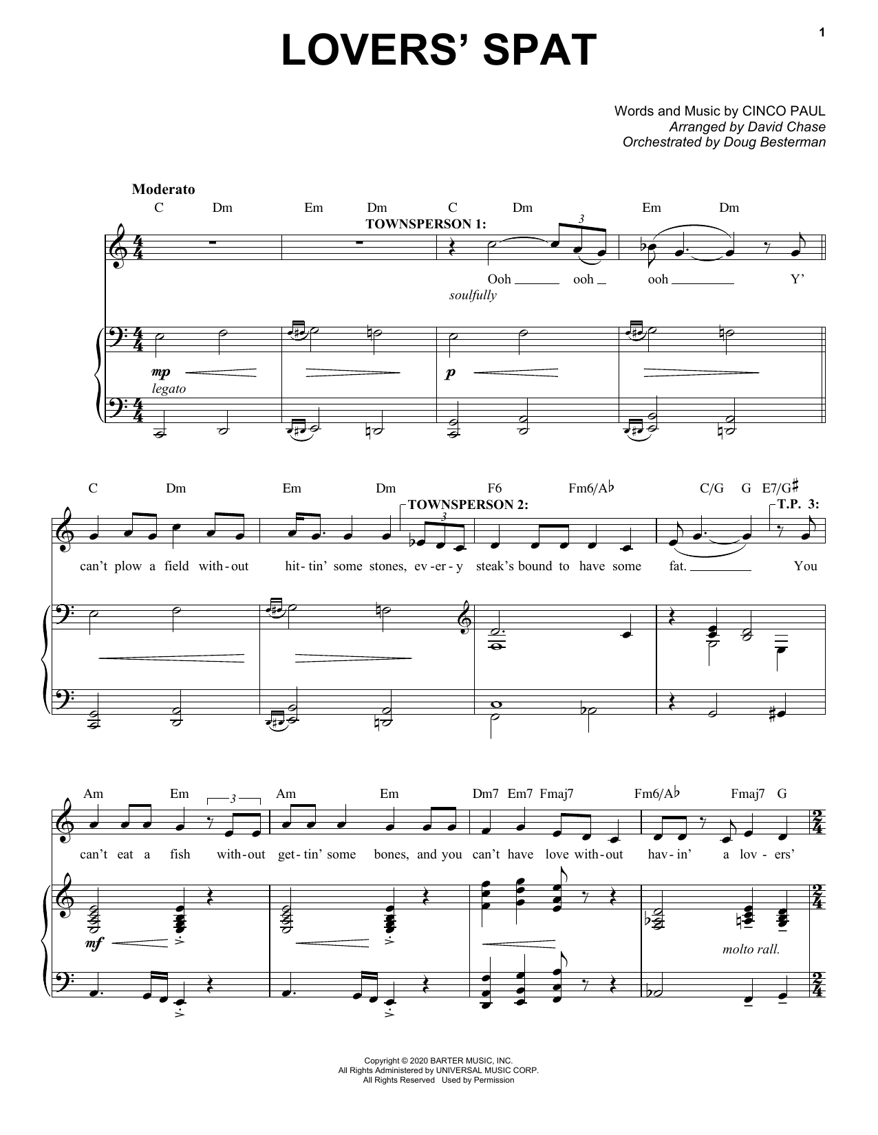 Cinco Paul Lover's Spat (from Schmigadoon!) Sheet Music Notes & Chords for Piano & Vocal - Download or Print PDF
