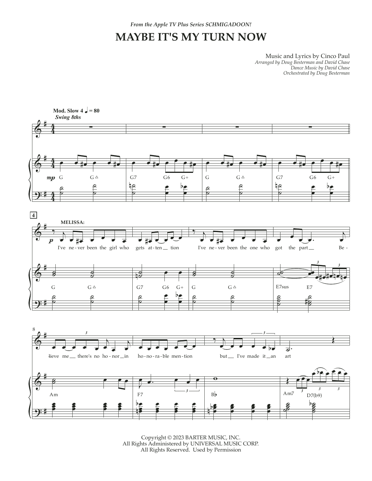 Cinco Paul Maybe It's My Turn Now (from Schmigadoon! Season 2) Sheet Music Notes & Chords for Piano & Vocal - Download or Print PDF