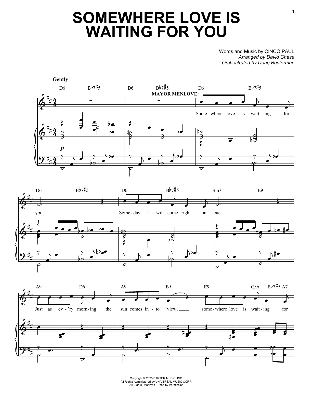 Cinco Paul Somewhere Love Is Waiting For You (from Schmigadoon!) Sheet Music Notes & Chords for Piano & Vocal - Download or Print PDF