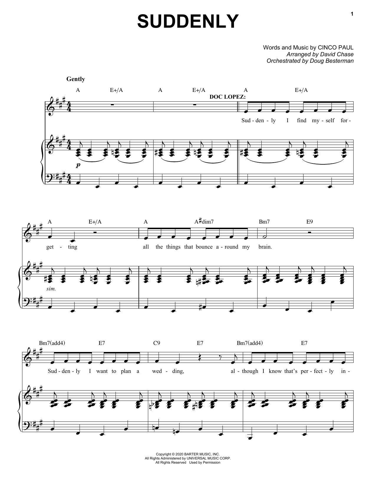 Cinco Paul Suddenly (from Schmigadoon!) Sheet Music Notes & Chords for Piano & Vocal - Download or Print PDF
