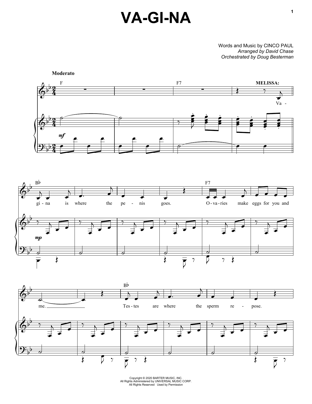 Cinco Paul Va-Gi-Na (from Schmigadoon!) Sheet Music Notes & Chords for Piano & Vocal - Download or Print PDF