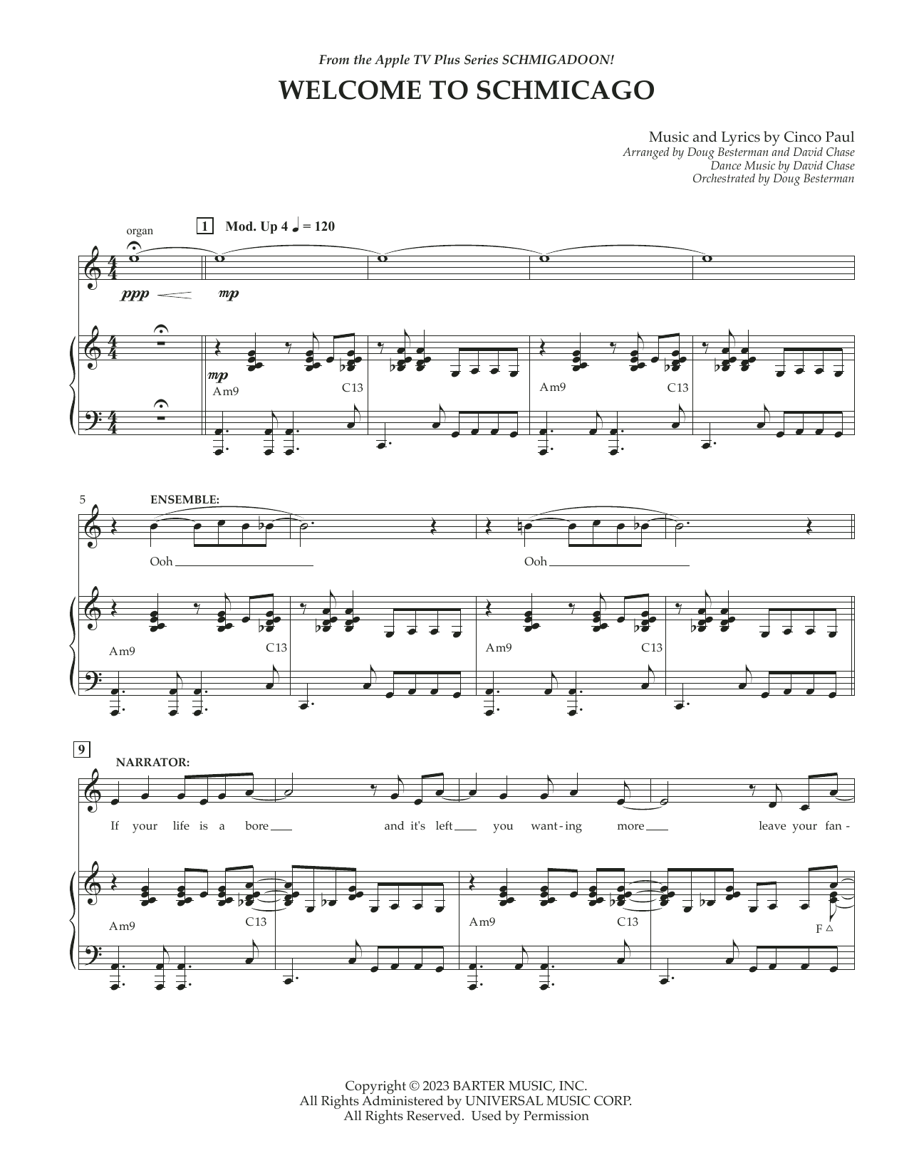 Cinco Paul Welcome To Schmicago (from Schmigadoon! Season 2) Sheet Music Notes & Chords for Piano & Vocal - Download or Print PDF