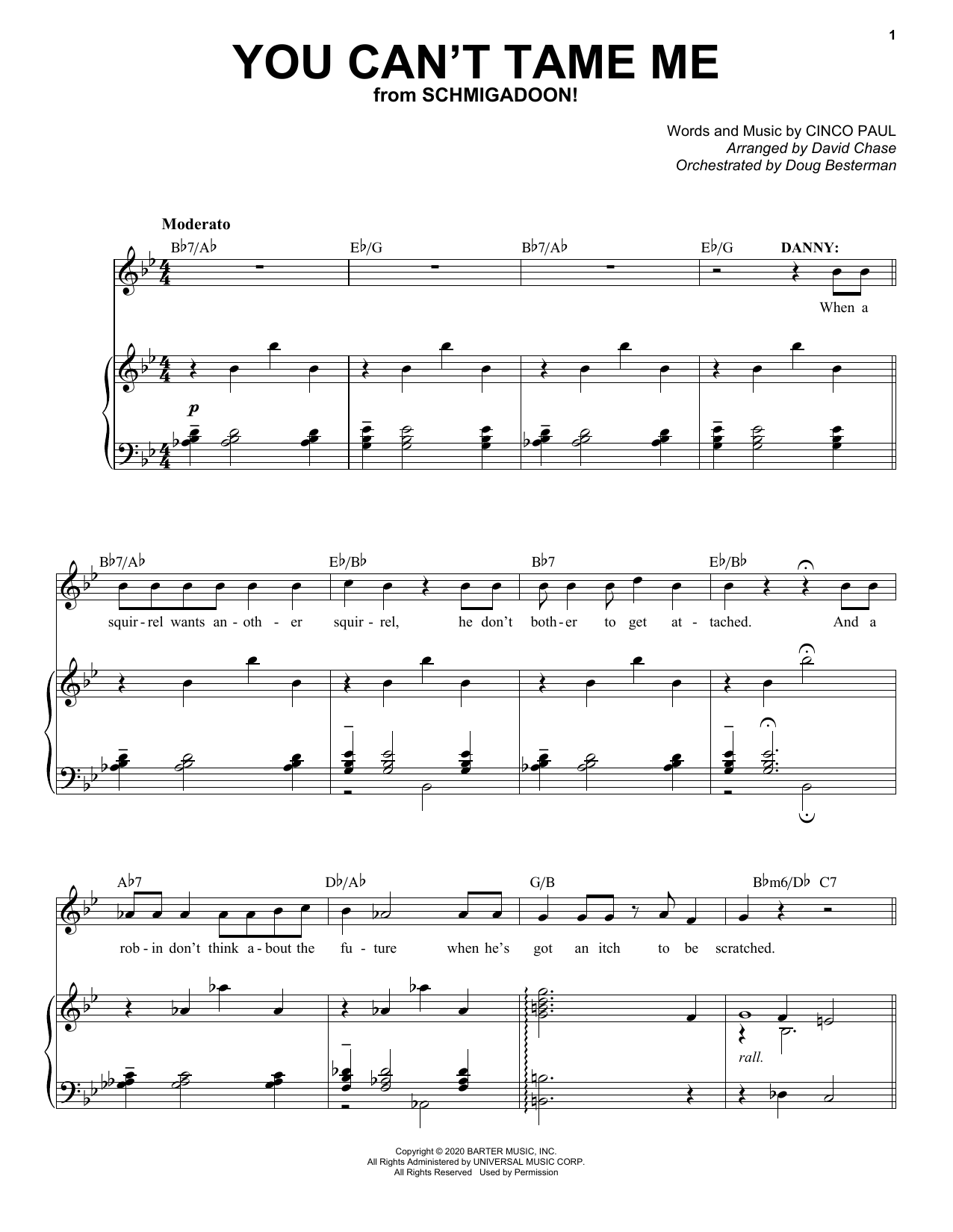 Cinco Paul You Can't Tame Me (from Schmigadoon!) Sheet Music Notes & Chords for Piano & Vocal - Download or Print PDF