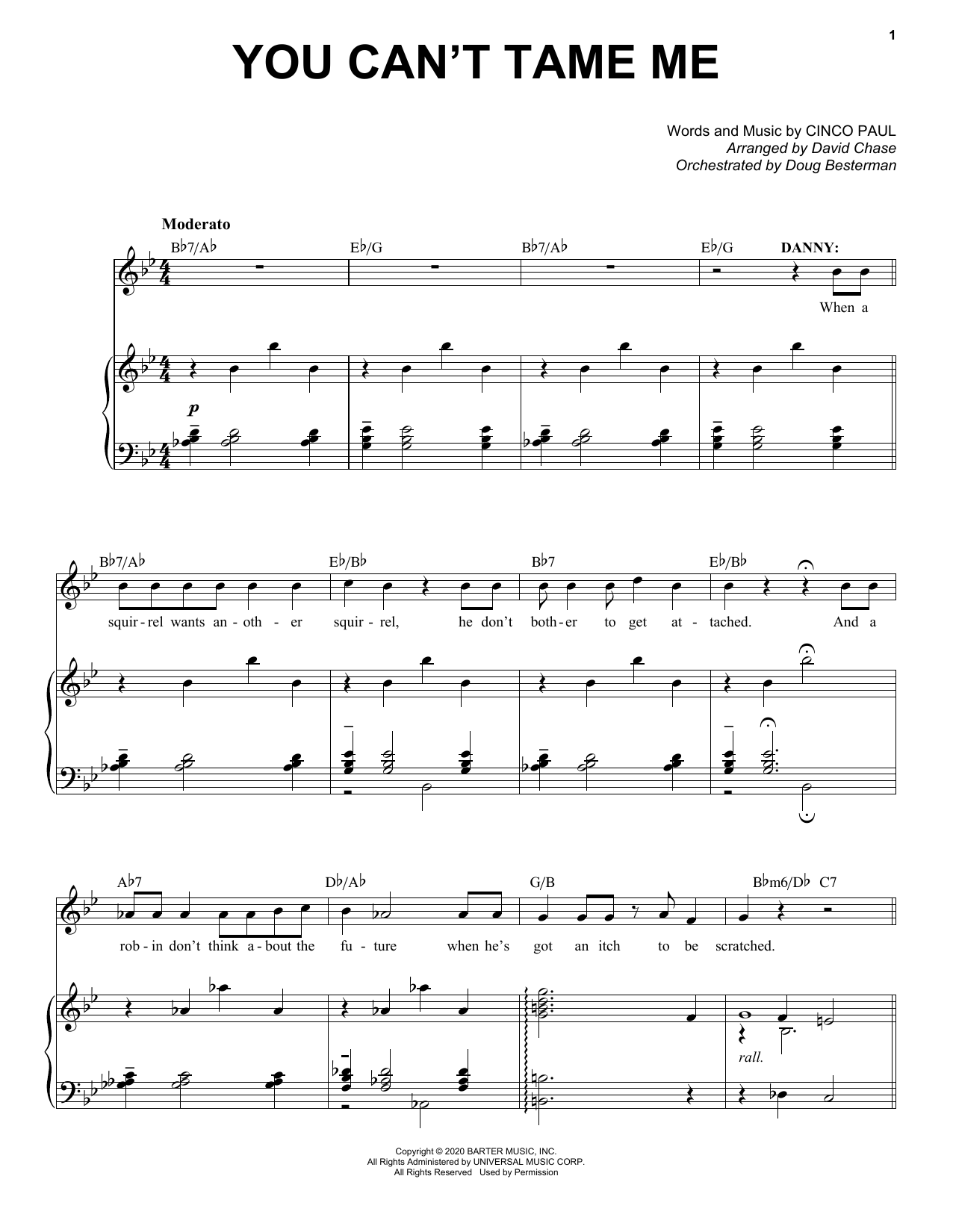 Cinco Paul You Can't Tame Me (from Schmigadoon!) Sheet Music Notes & Chords for Piano & Vocal - Download or Print PDF