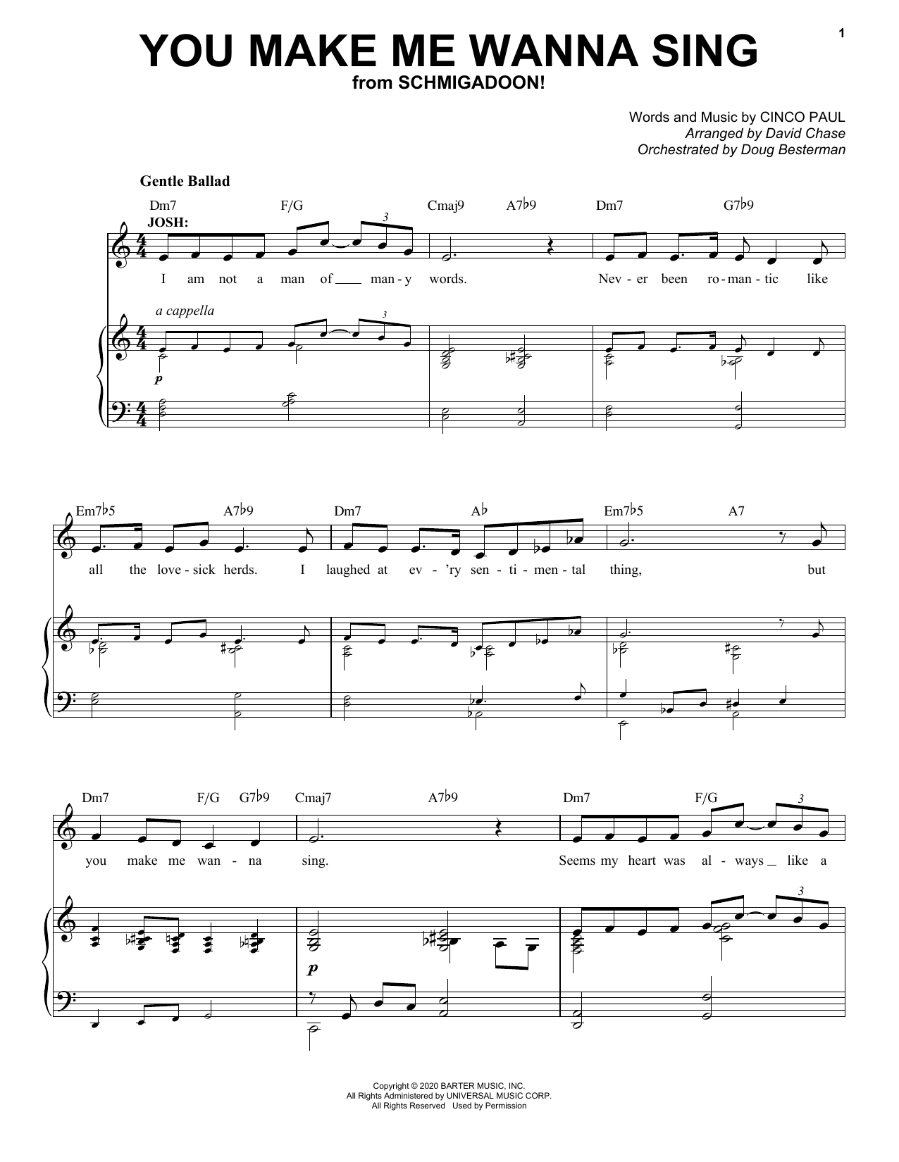 Cinco Paul You Make Me Wanna Sing (from Schmigadoon!) Sheet Music Notes & Chords for Piano & Vocal - Download or Print PDF