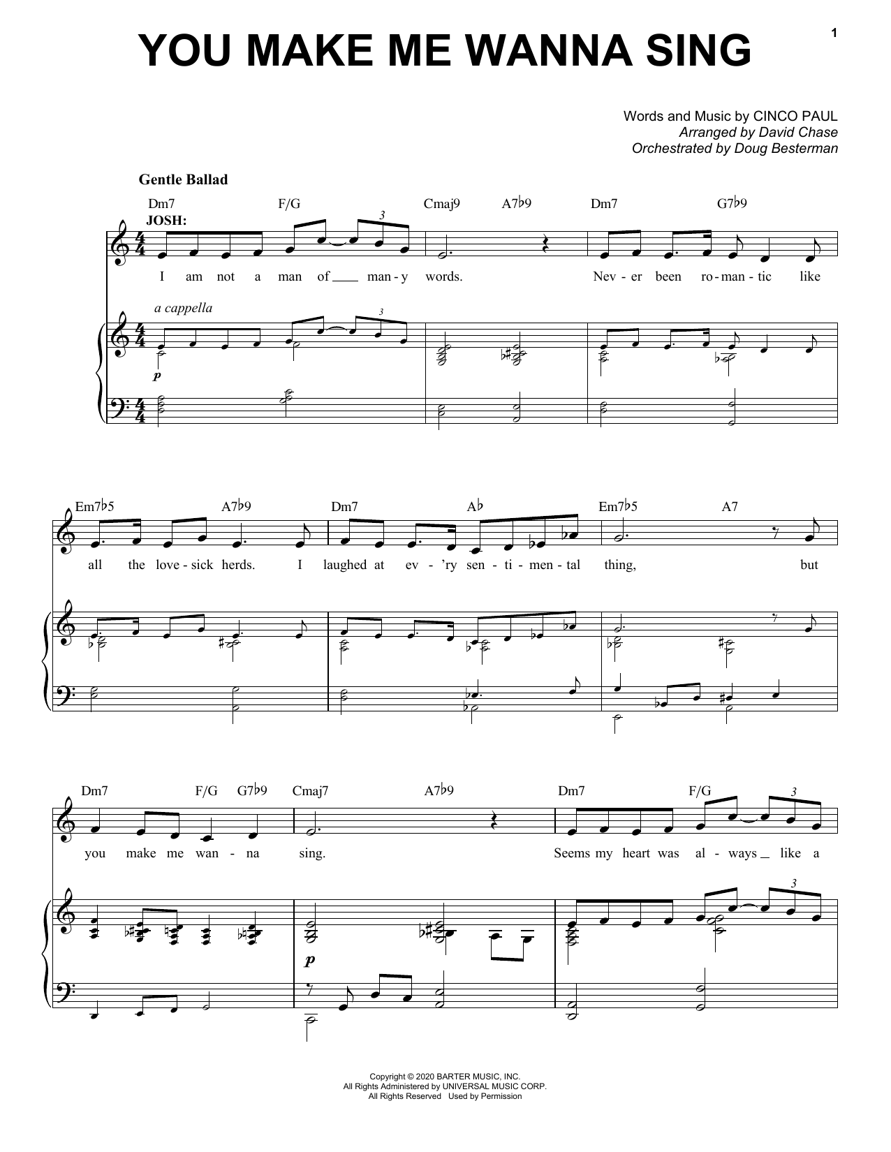 Cinco Paul You Make Me Wanna Sing (from Schmigadoon!) Sheet Music Notes & Chords for Piano & Vocal - Download or Print PDF